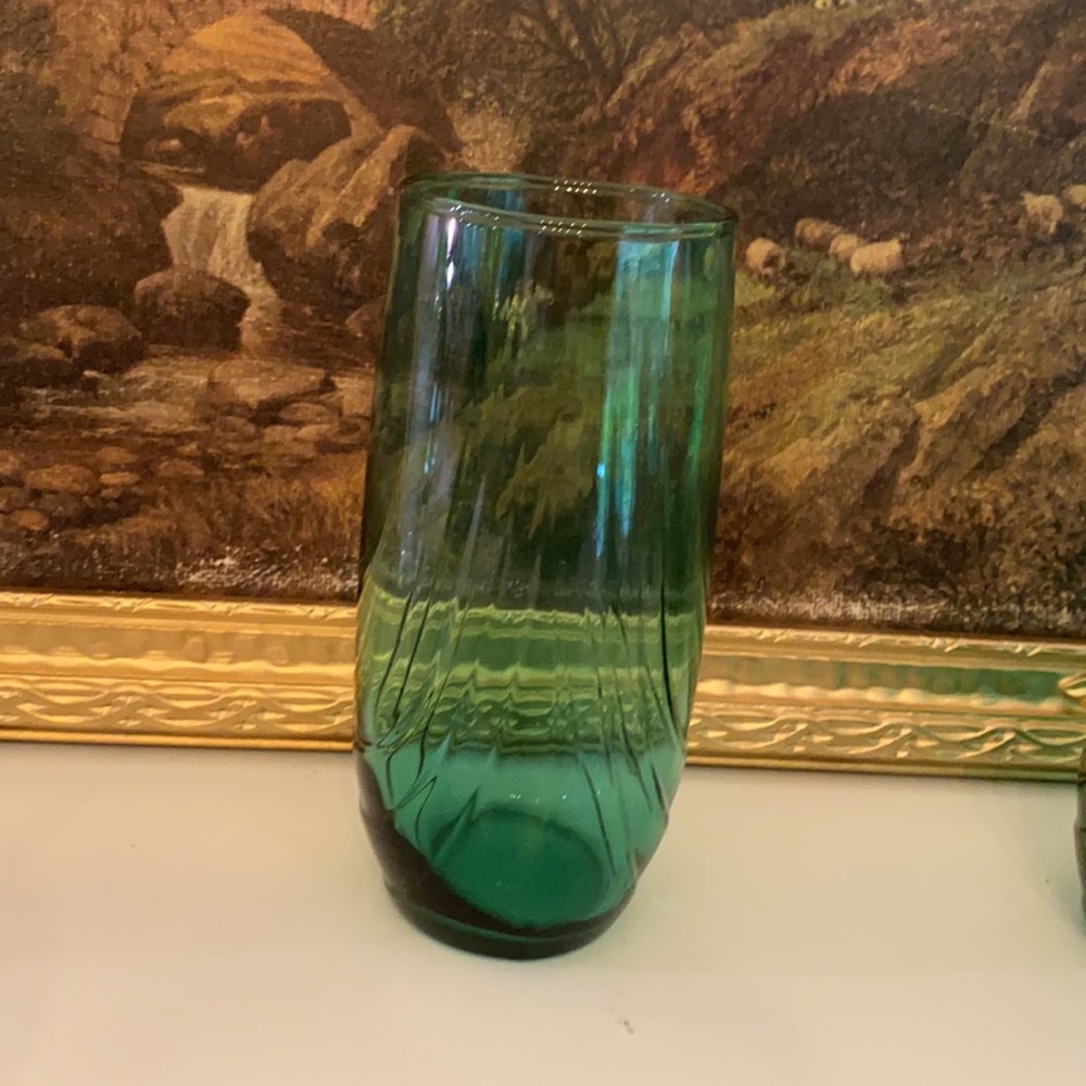 Vintage green glass cups